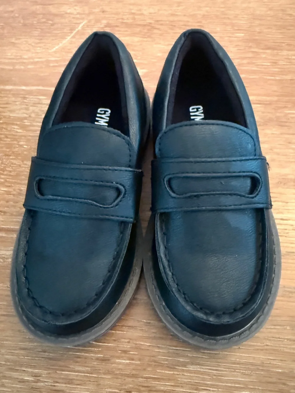 Toddler Black Faux-Leather Loafers - Classic Slip-On